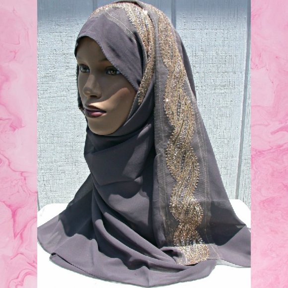 Fashion Scarf Accessories - Shayla Scarf GREY Chiffon Muslim Hijab